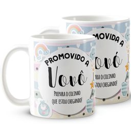 Kit Anúncio De Gravidez 4 Canecas Com Caixinha Vovó E Vovô - 1