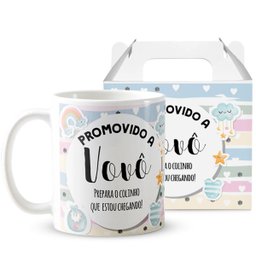 Kit Anúncio De Gravidez 4 Canecas Com Caixinha Vovó E Vovô - 3