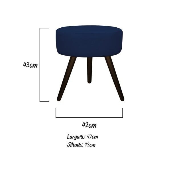 Puff Sofia Palito Tabaco Suede Azul Marinho - Sts Móveis - 3