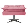 Kit Namoradeira e Puff Opala Base Giratória de Metal Suede Rosa Bebê - STS Móveis - 3