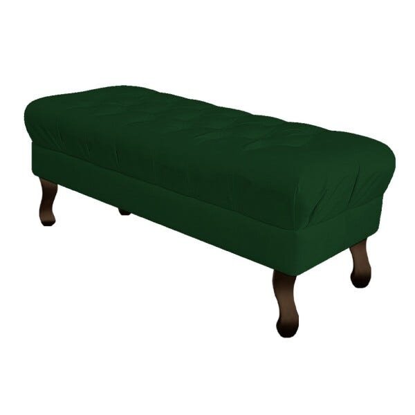 Puff Retrô 195cm Luis XV Suede Verde - Sts Móveis - 1