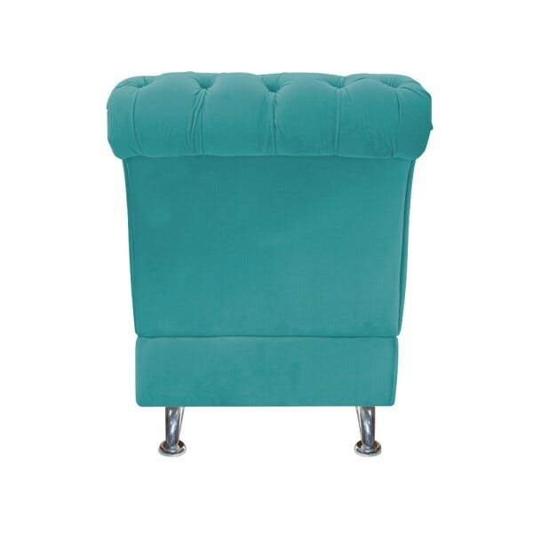 Recamier Taty Casal 140cm Suede Azul Turquesa - 3