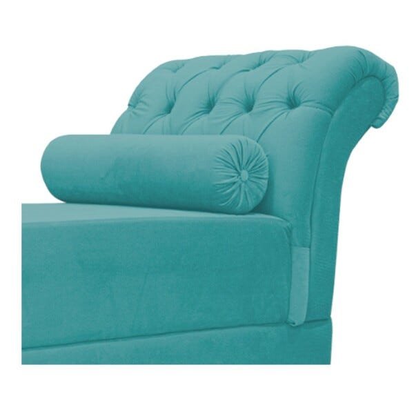 Recamier Taty Casal 140cm Suede Azul Turquesa - 6