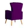 Poltrona Decorativa Melinda Pés Palito Tecido Veludo Várias Cores - Qlare Estofados - Veludo Roxo - 3
