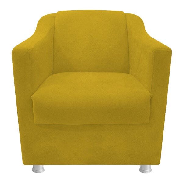 Kit 2 Poltronas Tilla e 2 Puffs Dado Suede Amarelo - 2