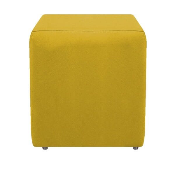 Kit 2 Poltronas Tilla e 2 Puffs Dado Suede Amarelo - 3