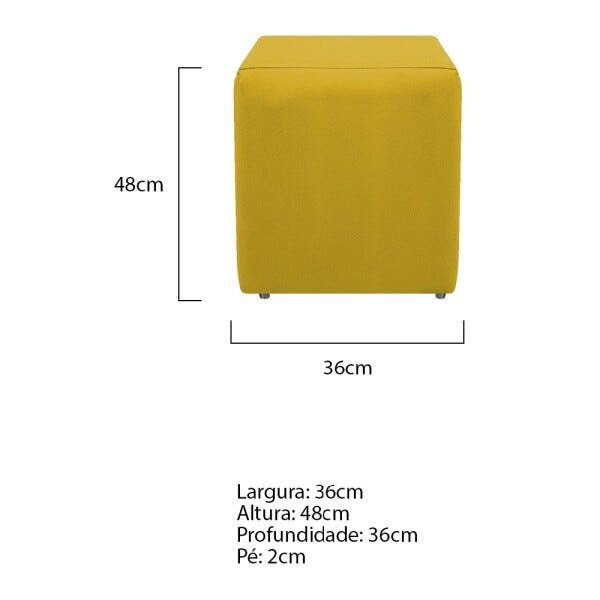 Kit 2 Poltronas Tilla e 2 Puffs Dado Suede Amarelo - 5