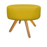 Kit 2 Puffs Sofia Base Giratória Madeira Suede Amarelo - Sts Móveis - 3