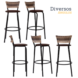 Banco para Bancada Banqueta Alta Cappuccino Balcão Cozinha Bistrô Área Gourmet Churrasqueira - 4