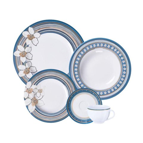 Aparelho de Jantar Tramontina Nix em Porcelana Decorada 30 Peças