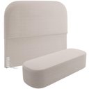 Ver imagem 1 de Cabeceira Cama Box King 195cm Lanna com Puff Recamier Doha W01 Bouclê Creme - Lyam Decor