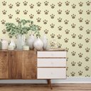 Ver imagem 2 de Papel de Parede Adesivo Patinhas Tons Marrom Fundo Bege 3m