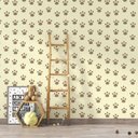 Ver imagem 1 de Papel de Parede Adesivo Patinhas Tons Marrom Fundo Bege 3m