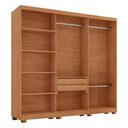 Ver imagem 5 de Guarda-Roupa Casal 100% MDF 6 Portas e 2 Gavetas com Pés 180cm Multimóveis CR35547 Madeirado/Off