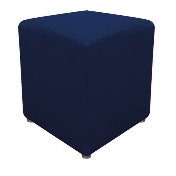 Kit 3 Puffs Decorativos Dado Suede Azul Marinho - Sts Móveis - 3