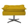 Puff Opala Base Giratória de Metal Suede Amarelo - Sts Móveis - 1