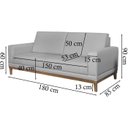 Ver imagem 4 de Sofa 3 Lugares 180 cm Crons Linho Cinza Vazzano