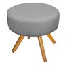 Kit 3 Puffs Sofia Base Giratória Madeira Corano Cinza - Sts Móveis - 3