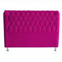 Ver imagem 1 de Cabeceira de Cama Box Londres Casal 140 Cm Suede Botão de Strass Rosa Pink do Lar Móveis e Decora