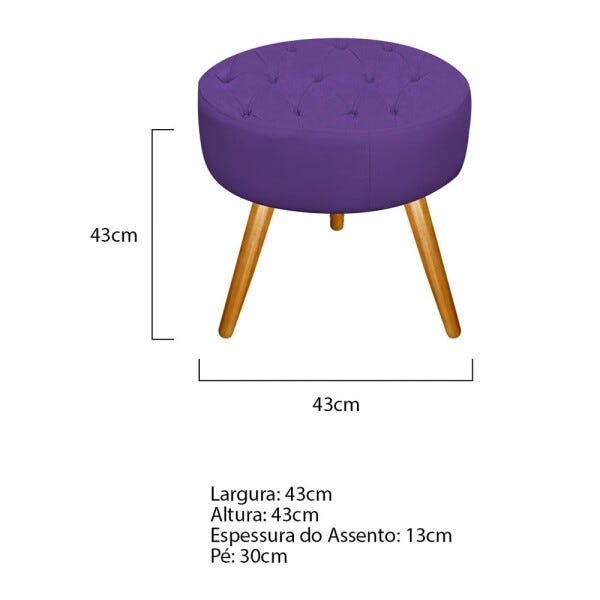 kit Poltrona e Puff Fernanda Palito Mel Corano Roxo - STS Móveis - 5