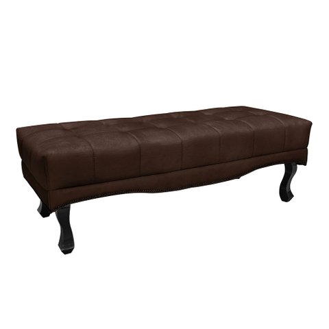 Puff Recamier Retrô Luis Xv Captonê para Quarto Vicenza 160cm Suede Café S04 - D'Rossi