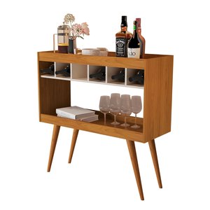 Adega Aparador Buffet Nicho Bebidas Vinho Alto Padrão Retro:nature / Off White