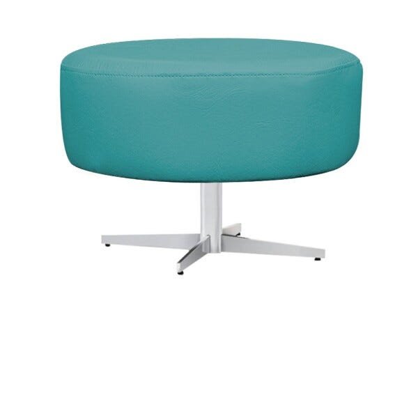 Puff Sofia Base Giratória de Metal Suede Azul Turquesa - Sts Móveis - 1