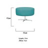 Puff Sofia Base Giratória de Metal Suede Azul Turquesa - Sts Móveis - 3