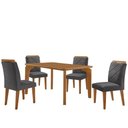 Ver imagem 2 de Mesa Liz 120 MDF com 4 Cadeiras Melissa Veludo Grafite/Naturalle/Naturalle