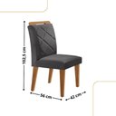 Ver imagem 4 de Mesa Liz 120 MDF com 4 Cadeiras Melissa Veludo Grafite/Naturalle/Naturalle