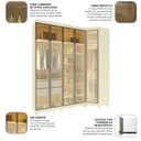 Ver imagem 6 de Guarda-Roupa Modulado com Vidro Reflecta e LED MDF 226,4x240cm Imperatriz Bege/Off White