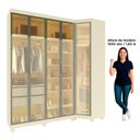 Ver imagem 5 de Guarda-Roupa Modulado com Vidro Reflecta e LED MDF 226,4x240cm Imperatriz Bege/Off White