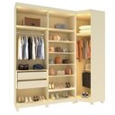 Ver imagem 4 de Guarda-Roupa Modulado com Vidro Reflecta e LED MDF 226,4x240cm Imperatriz Bege/Off White