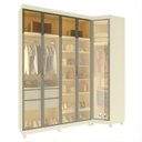 Ver imagem 2 de Guarda-Roupa Modulado com Vidro Reflecta e LED MDF 226,4x240cm Imperatriz Bege/Off White