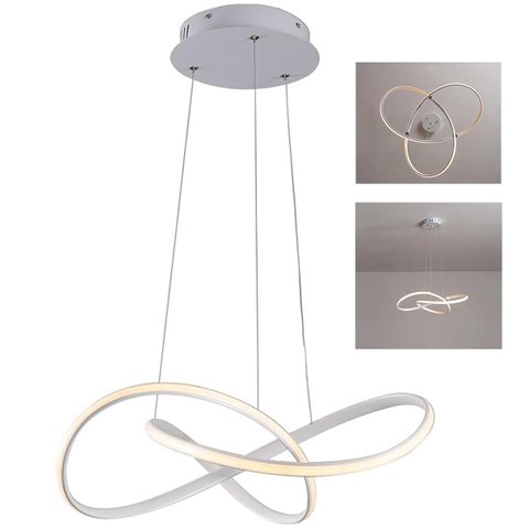 Lustre Pendente Led 3000k Arco Infinito Perfil Decoraçao Iluminaçao Sala Recepçao Hall de Entrada Ho