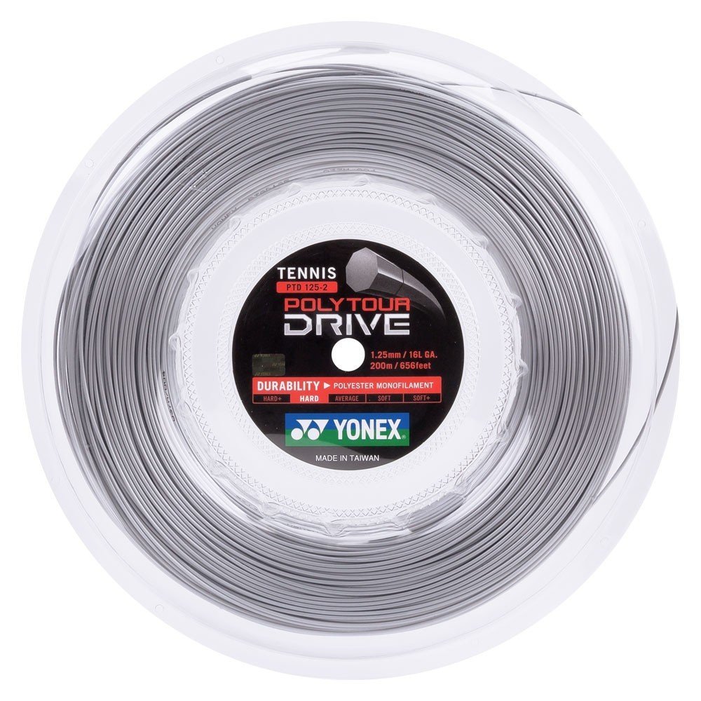 Corda Yonex Poly Tour Drive 1,25 Mm Cinza (gauge 16l) - Set Individual
