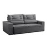 Sofá Retrátil e Reclinável 3 lugares com Molas 2,00m Lais Suede Cinza Adonai Estofado - 4