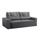 Ver imagem 4 de Sofá Retrátil e Reclinável 3 lugares com Molas 2,00m Lais Suede Cinza Adonai Estofado