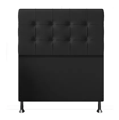 Cabeceira Pop Estofada para Cama de Solteiro 90cm Preto