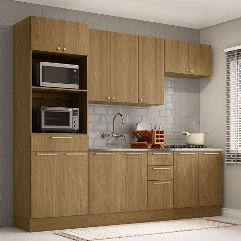 Cozinha Compacta 5 Peças com Tampo 270cm Elegance Luciane Móveis