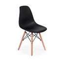 Ver imagem 3 de Conjunto de Mesa de Jantar Eames Eiffel Redonda 100cm Tampo de Madeira Branco com 5 Cadeiras Pretas
