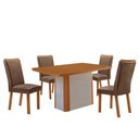 Ver imagem 2 de Mesa de Jantar Isadora 120cm Tampo MDF Laminado Canto Copo com 4 Cadeiras Lisa