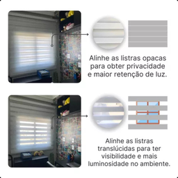 Persiana Rolo Double Vision Zebra 1,80l X 1,60a Branco - 5