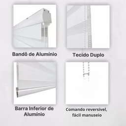 Persiana Rolo Double Vision Zebra 1,80l X 1,60a Branco - 6