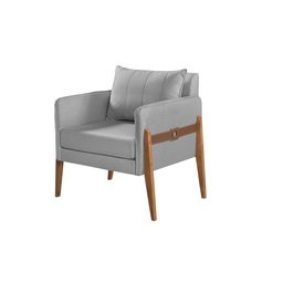 Poltrona Decorativa Madri linho cinza claro - 1