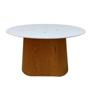 Base para Mesa de Jantar Cone Oval Laminada em Madeira Freijó para Tampos de 198x122 cm até - Marrom