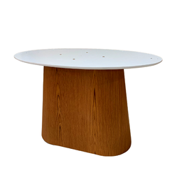 Base para Mesa de Jantar Cone Oval Laminada em Madeira Freijó para Tampos de 198x122 cm até - Marrom - 2