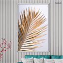 Ver imagem 2 de Quadro Decorativo - Folha de Palmeira Tropical Dourada Flnt040 - Vidro com Impressão Uv - 60x40cm