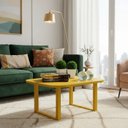 Ver imagem 1 de Mesa de Centro Lateral de Apoio para Sala Estar Square Amarelo Laca