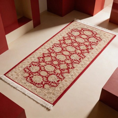 Tapete Passadeira Oriental Nik 200x75 cm Mod 44 Vermelho